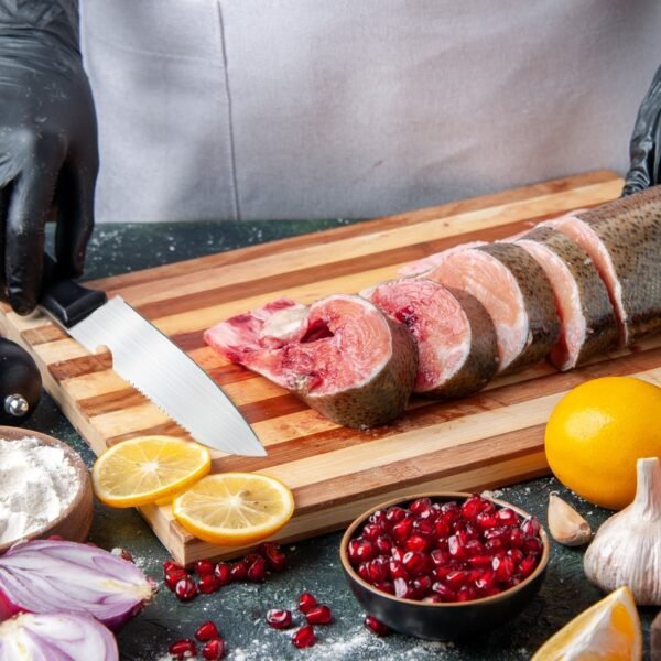 Stainless Kitchen Tool Set – Butcher Knife, Standard Knife, Peeler & Scissor (4 Pcs)