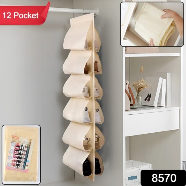 12 Grids Hanging Storage Bag (1 Pc / 12 Pocket / Mix Color)