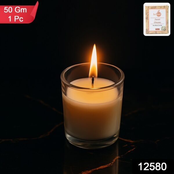 In'lief Scented Votive Jar Candle in Glass / Sweet Dreams Soy Blend Candle (50 Gm)