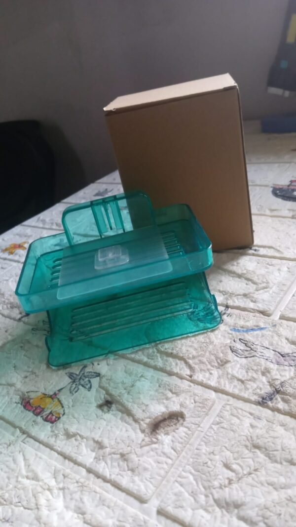 Wall Mounted 2 Layer Soap Holder with Hook (2 Layer 1 Pc)