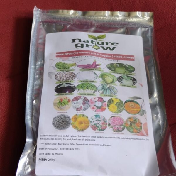 26e44b4c-b1e1-4136-a90c-d62b56aed1da.jpg 20 Varieties of Vegetable & Flower Seeds Combo (1 Pkt. / 20 Varieties)