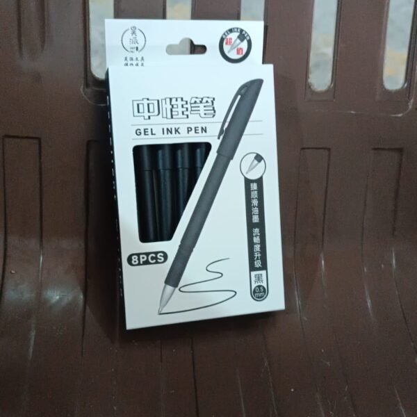 Writing Black Gel Pen for School Stationery Gift for Kids (8 Pcs set)