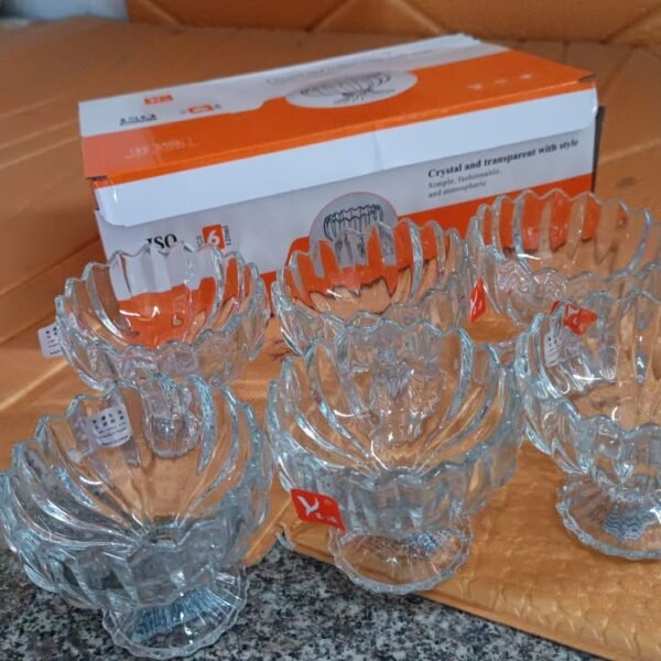 Glass Ice Cream Bowls Glass Dessert Cups for Sundae (6 pcs / 120ml)