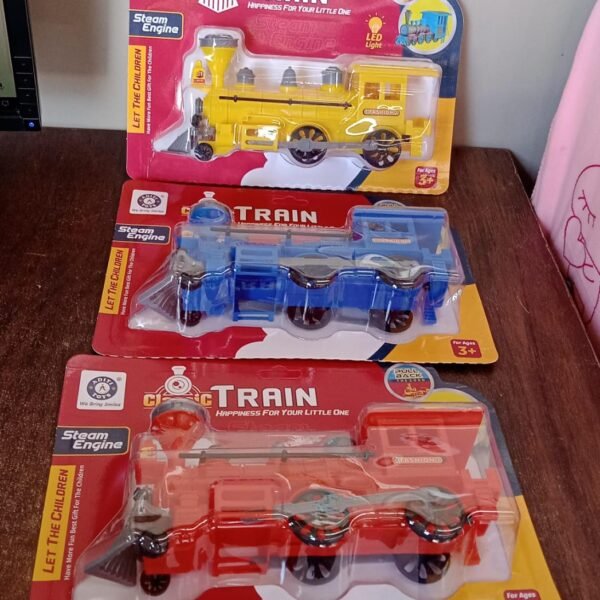 Pull and Go Train with Light Plastic String Pull Back Train (1 Pc / Mix Color)