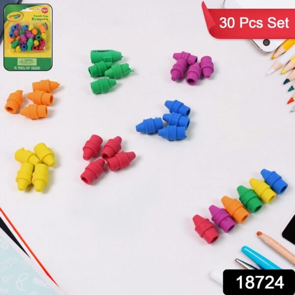 286335Pc-18724.jpg Pencil Top Eraser Rubber Erasers (1 Pc / Mix Color)