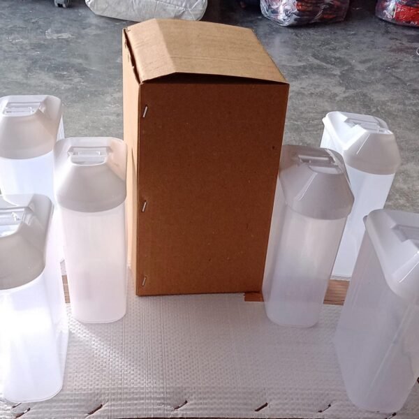 Plastic Easy Flow Storage Jar with Lid (750ml, Set of 6)