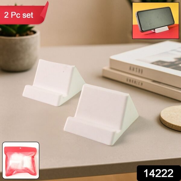 Compact Plastic Mobile Phone Holder Stand (2 Pc & Mix Color)