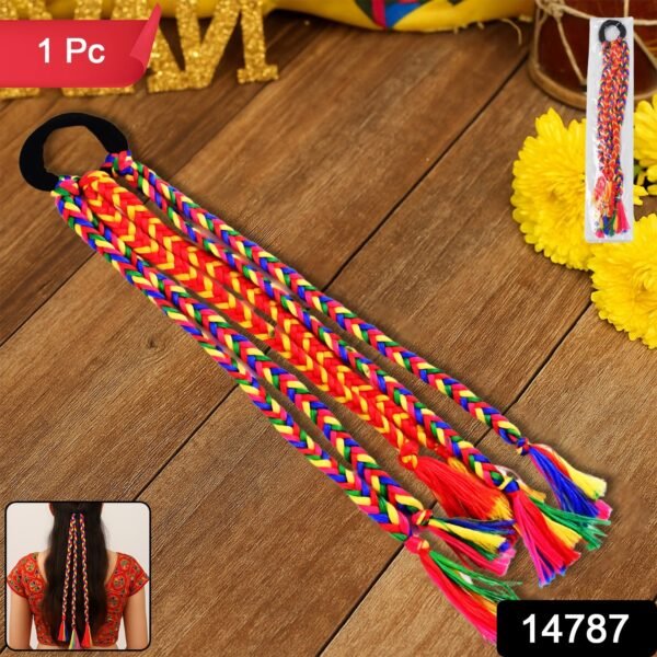 293_3c921b9f-9cae-42b2-8b40-384811b08723.jpg Traditional Multicolor Braided Hair Extension with Tassels