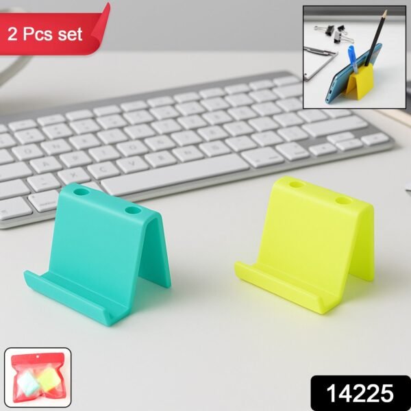 29514225-6984.jpg Multifunctional Plastic Mobile Phone Stand & Pen Holder (2 Pc & mix color)