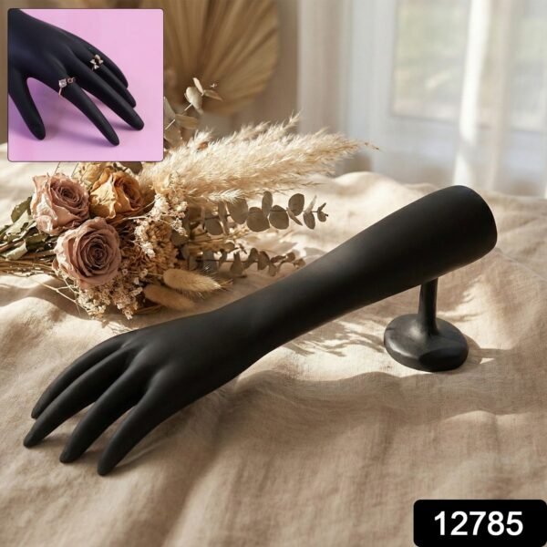 Elegant Black Hand-Shaped Jewelry Display Stand (1 Pc)