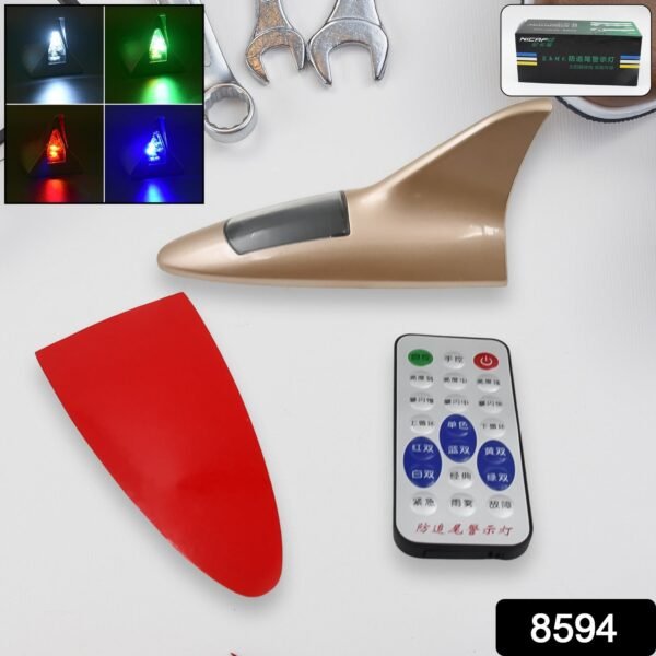 Solar Shark Fin LED Signal Antenna Light for Car Roof Decoration