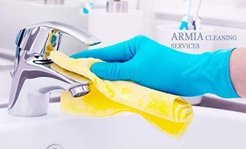 Flock line Reusable Rubber Hand Gloves (Blue) - 1pc