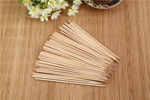 Camping Wooden Color Bamboo BBQ Skewers   Fountain Bamboo BBQ Sticks (30cm)