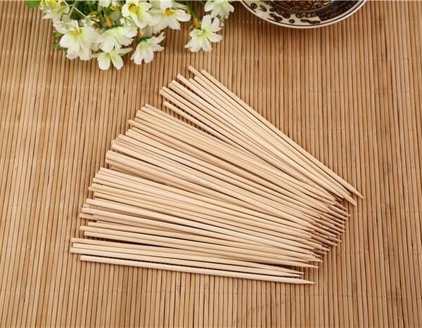 Camping Wooden Bamboo BBQ Skewers 20 cm  Sticks for Meat Party Pack