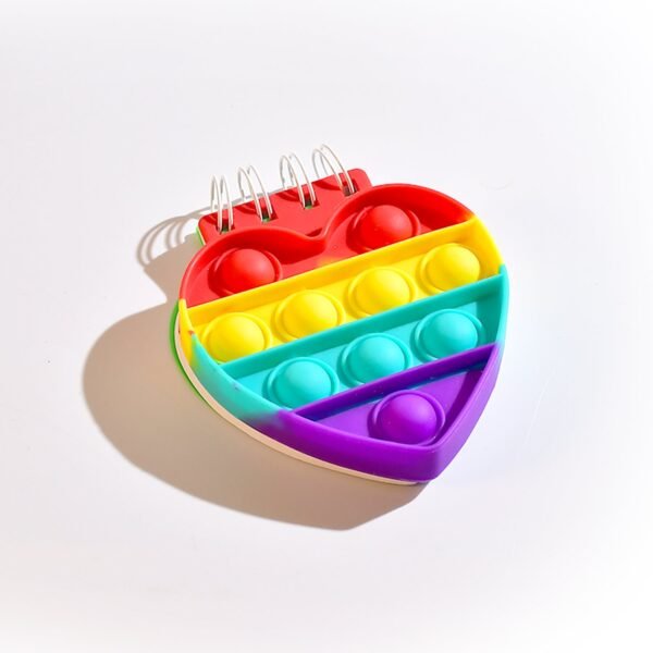 Heart Pattern Fidget Spiral Notebook Bubble Push Silicon Toy School Stationery