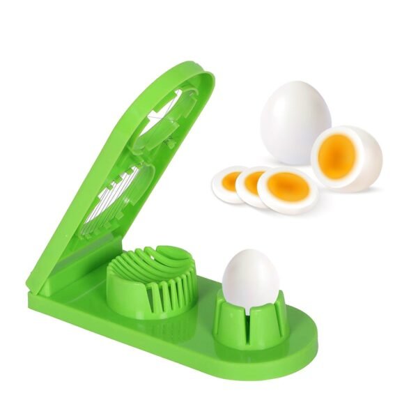 2 in 1 Double Cut Egg Cutter with Stainless Steel Wire for Easy Slicing