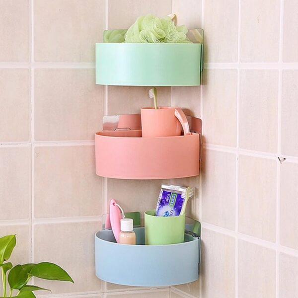 2_31611544-baa4-4d14-b899-dfbb0e8e4422.jpg Corner Shelf Bathroom Kitchen Rack Self Adhesive Wall Mount Storage Basket