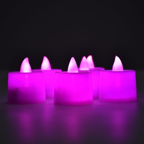 2_4d912b06-ea9b-4b91-b16e-8781b31103b1.jpg Pink Flameless LED Tealights Smokeless Decorative Candles LED Tea Light Pack of 24