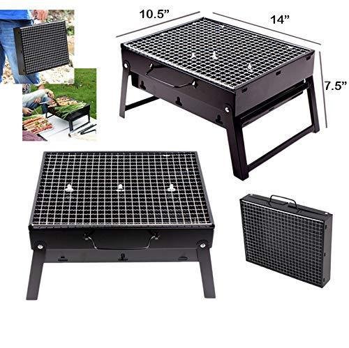 2_58a9c9e3-40c6-48e7-b2a9-ee6095842260.jpg Folding Barbeque Charcoal Grill Oven (Black, Carbon Steel)