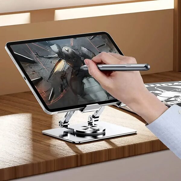 Aluminum Alloy 360° Rotating Adjustable Bracket – Adju Portable Foldable Tablet Stand