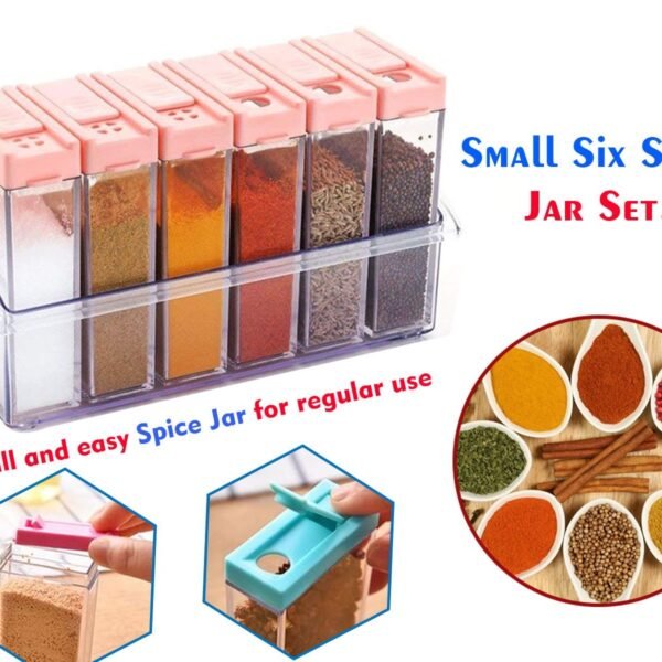 2_673a77d7-942b-48df-8896-19b10857499f.jpg Plastic Spice Jars (6 pcs, 14x22x8cm, Multicolour)
