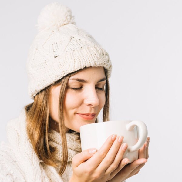 Cap for Winter Woolen Knitted Black Inside Fur Caps