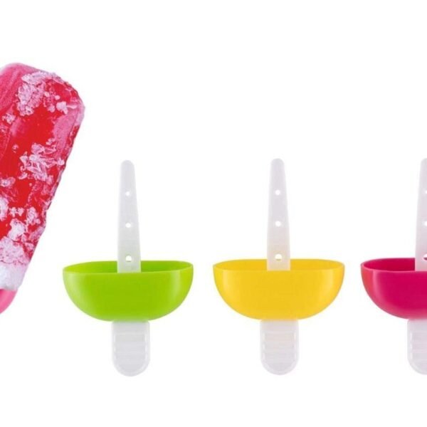 6 Pcs Multicolor Polypropylene Ice Mold, Kulfi Maker / Stick / Cream / Assorted