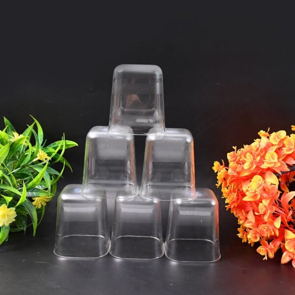 6pc Transparent Diamond Medium Serving Glass Set, Glass Set for Water, Juice etc