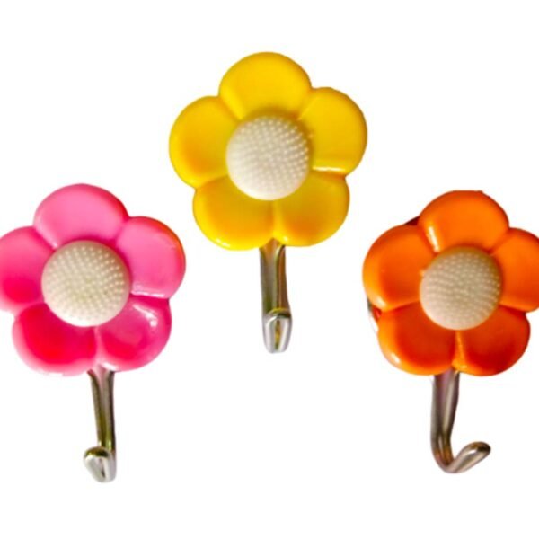 Plastic Self-Adhesive Flower Shape Hooks (Pack of 5)