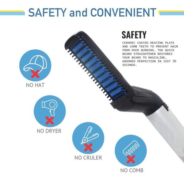 2_d249465d-d9a9-4f60-88ec-708deef6baf6.jpg Men's Beard and Hair Curling Straightener (Modelling Comb), Hair accessories