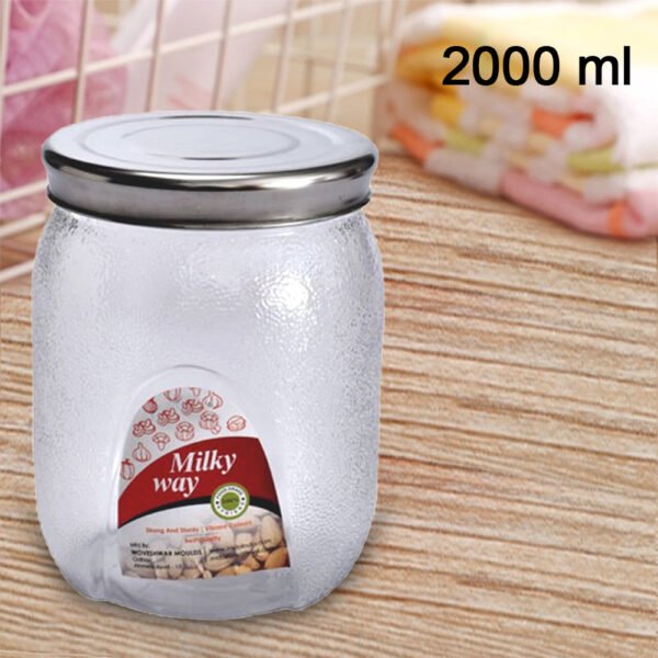 Plastic Mason Jar with Airtight lids (2000 ml)