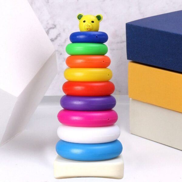 2_e79f1da3-3a1a-4d69-ae30-b15e1d10ee9b.jpg Plastic Baby Kids Teddy Stacking Ring Jumbo Stack Up Educational Toy 9pc