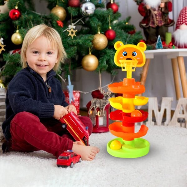 2_e959b458-f07c-400a-a6ab-52fb9e7b1af5.jpg Colorful Bear Face Rolling Ball Drop Tower Toy Set