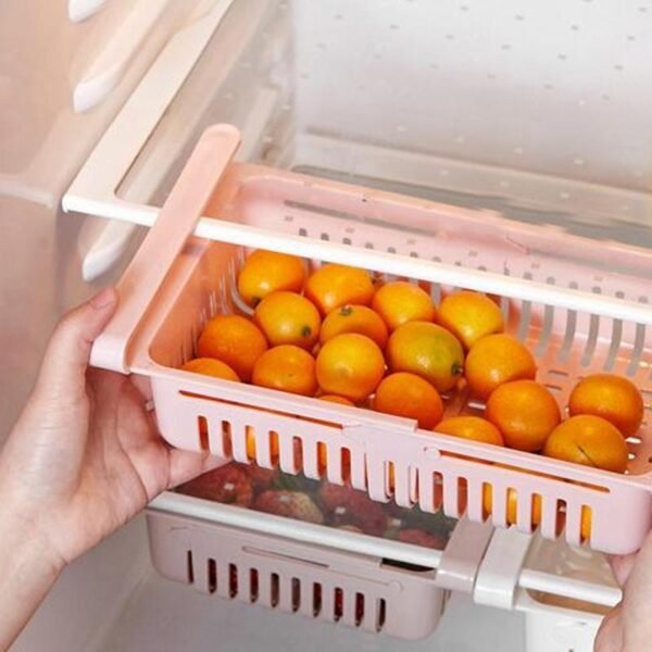 EXPANDABLE ADJUSTABLE MULTIPURPOSE FRIDGE STORAGE BASKET ( 2 pc )