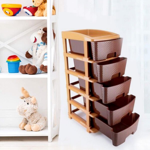 2_eb6db54a-34b8-42b5-9227-b2307ce31145.jpg 5tier Plastic Modular Drawer System For Multiple Use (Brown colour)