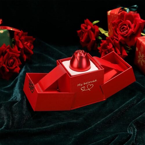 Christmas Gifts for Women Rose Ring Box Jewellery Box