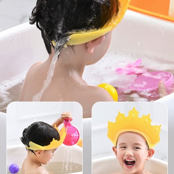 Crown Baby Shower Cap Adjustable Crown Baby Child Protection