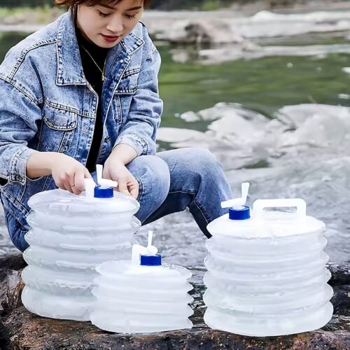 2_f00c4856-a19f-41c7-9a95-314426ce0bc2.jpg Outdoor Camping Collapsible Portable Water Container with Carry Handle Tap Valve Large Food Grade