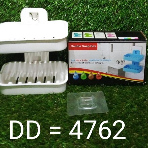 Plastic Double Layer - Soap Stand, Holder, Wall Soap Box Sturdy Vacuum Dispenser Tray