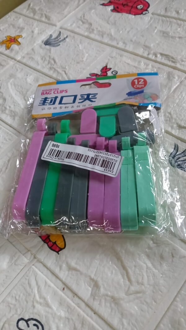 12 Pieces Food Clips, Plastic Food Bag Clips Reusable Bag Clips