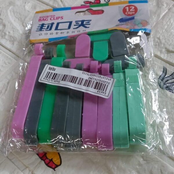 12 Pieces Food Clips, Plastic Food Bag Clips Reusable Bag Clips