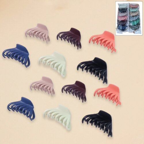 Hair Claw Clips Set for Women & Girls (Mix Design,  Multicolor & 12 Pc)