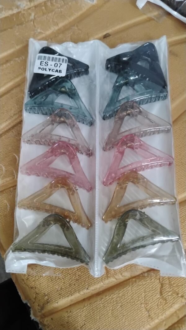Triangle Shape Mix Color Plastic Hair Claw Clip – 12 Pc Durable Grip Women and Girls