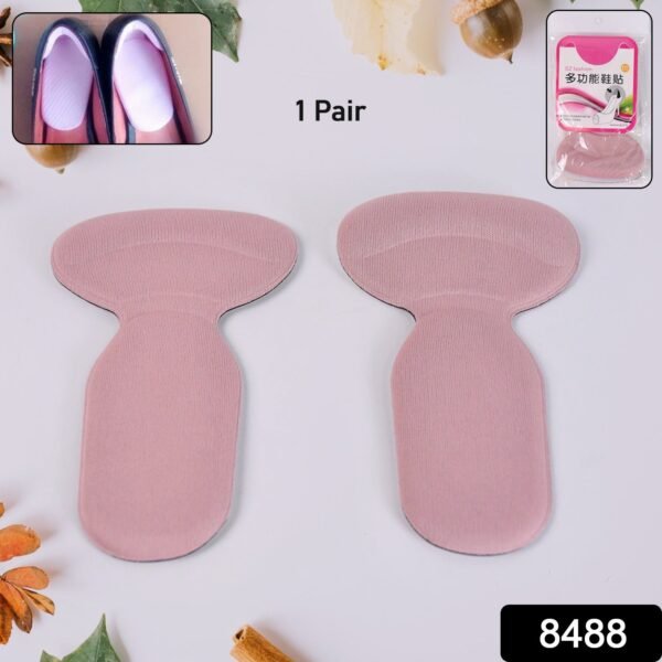 2 in 1 T Shaped Silicone Self Adhesive Shoe Heel Pads Insoles (1 Pair)