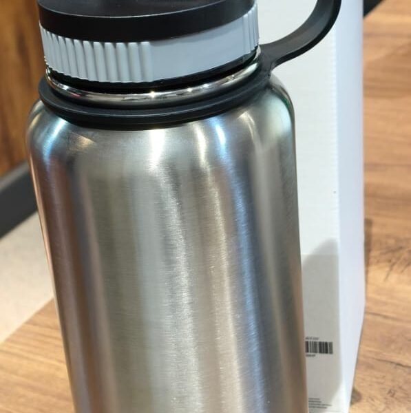 Silver Stainless Steel Double Wall Vacuum-Insulated Drink Water Bottle (1000 ML)