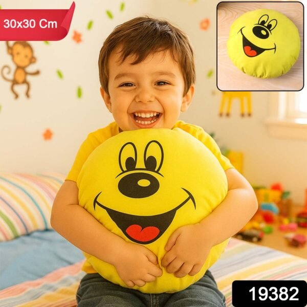 Cute Round Smiley Face Soft Pillow Cushion (30 x 30 Cm / 1 Pc)