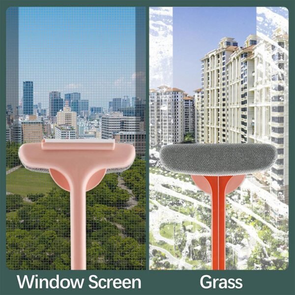 Brush 2 in 1 Mesh Cleaning Brush & Wiper with Extended Handle Window Cleaning Brush (1 Pc)