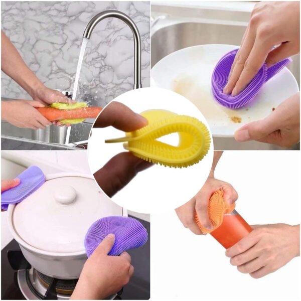 2image_5670b30e-3256-4e9a-b232-765069936f91.jpg Silicone Dish Scrubber Sponge Mildew Free, Non Stick (Mix Color)