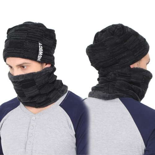 2image_6e7a6b6b-5bd7-4d42-89ca-26cb1deb46b0.jpg Ultra Soft Unisex Woolen Beanie Cap Plus Muffler Scarf