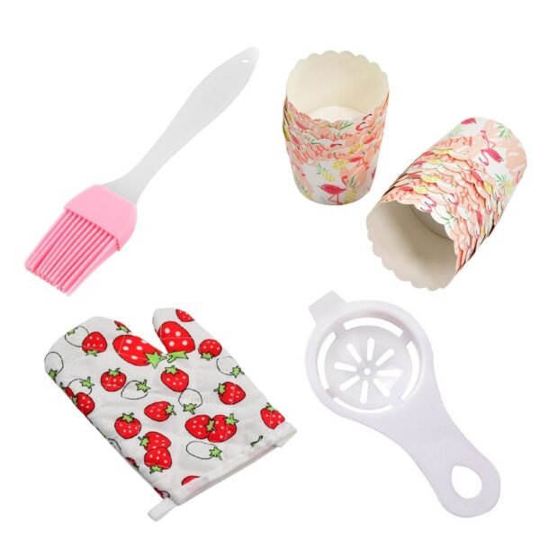 4 Pc Kitchen Tools Set – Spatula, Brush, Oven Glove & Egg Separator